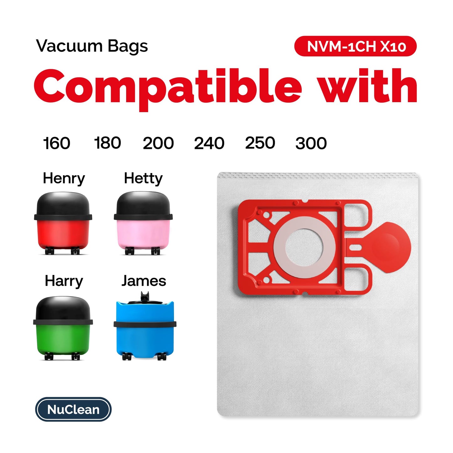 Compatible with Numatic Henry Hetty Harry James