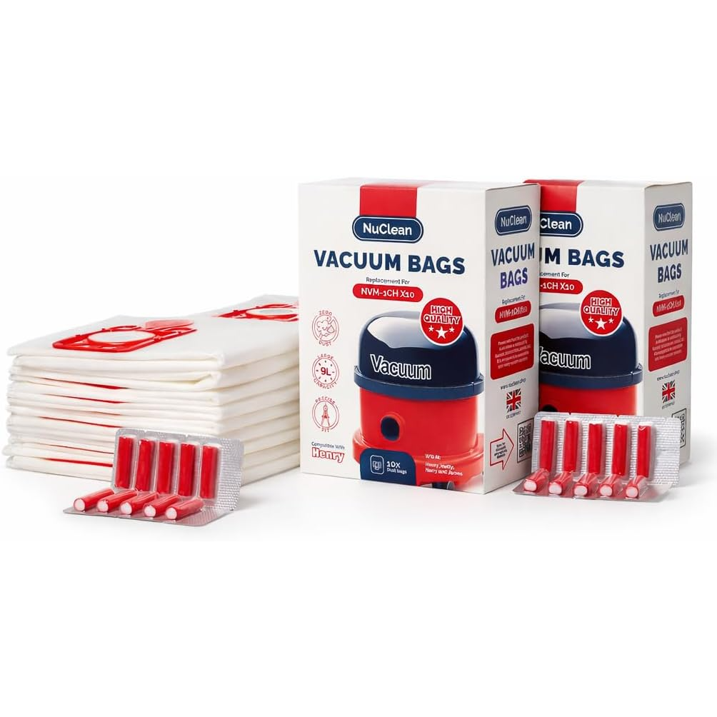 NuClean Henry Hoover Bags 20 Pack with Fresheners